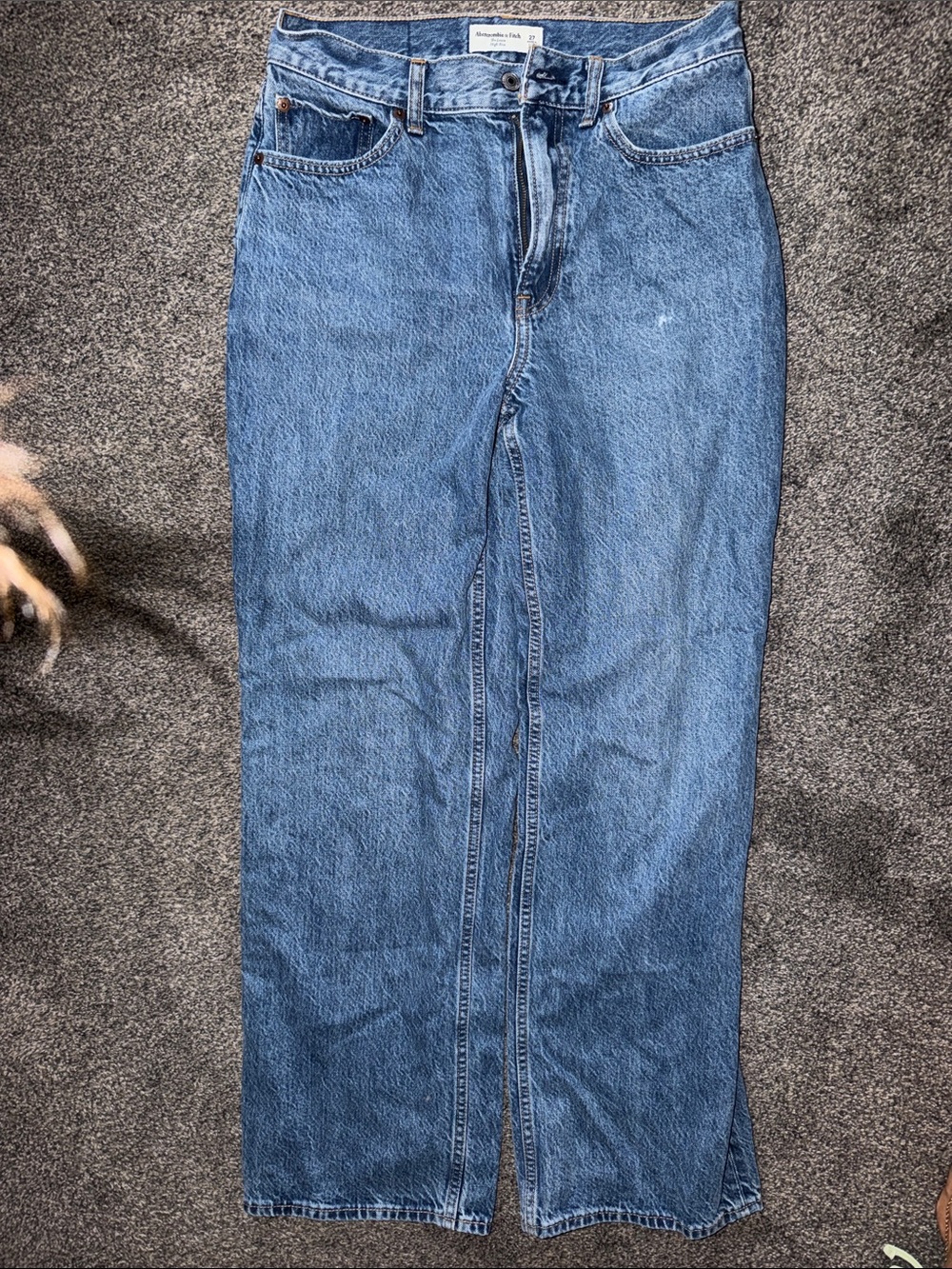 Abercrombie & Fitch Straight-Leg Blue Denim Skirt